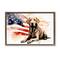 Stupell Industries Patriotic Dog with Flag Floater Framed Art